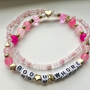 “BOO” Mean Girl inspired bracelet + FREE pink mini stacker!